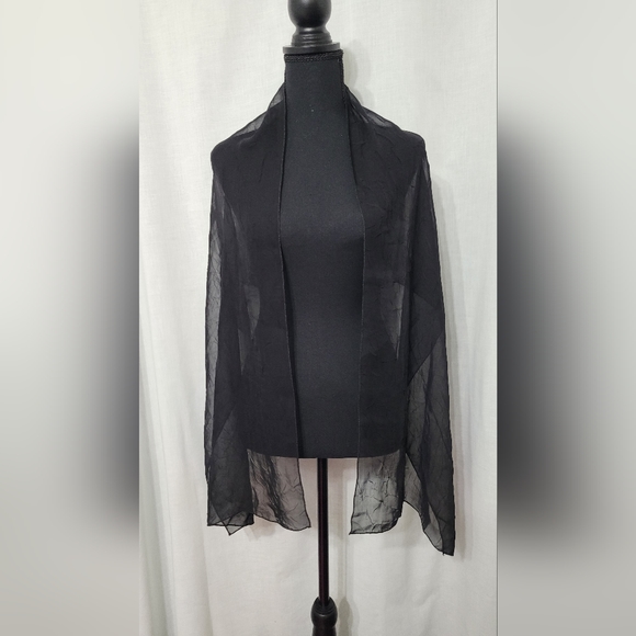 Black See Through Shawl - Picture 1 of 3